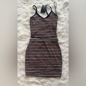 Fashion Nova Multicolor Striped Set